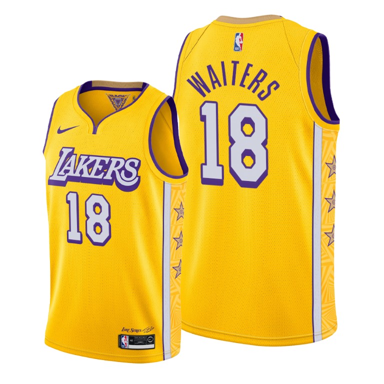 Men's Los Angeles Lakers Dion Waiters #18 NBA 2020 City Edition Gold Basketball Jersey UAK1783RM